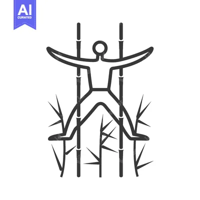 Aset premium populer: Person Walking on Tall Bamboo Sticks