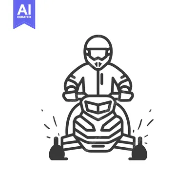 Person wearing a helmet riding a snowmobile