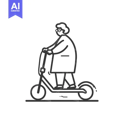 Aset premium populer: Person Wearing Glasses Riding an Electric Scooter