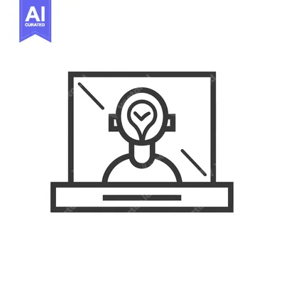 Popular premium asset: Person with a lightbulb in their head behind a laptop screen