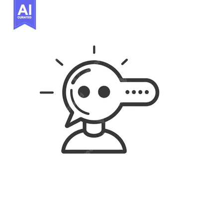 Premium design asset: Person with a thought bubble and three dots in the bubble