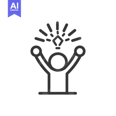 Aset desain premium: Person with Diamond Above Their Head and Arms Raised