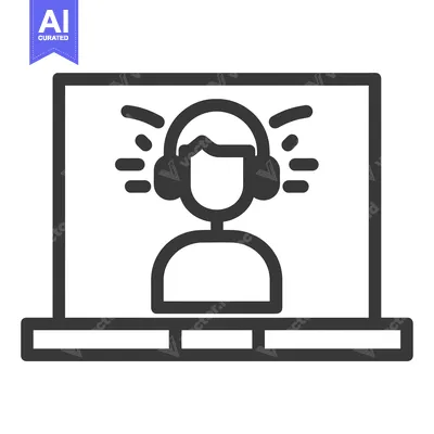Popular premium asset: Person with Headphones on Laptop Screen
