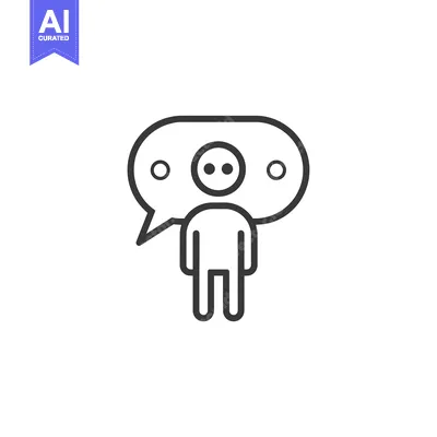 Person with Speech Bubble and Two Dots