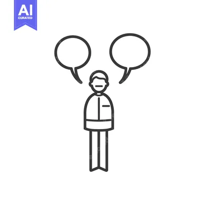 Person with two speech bubbles above their head