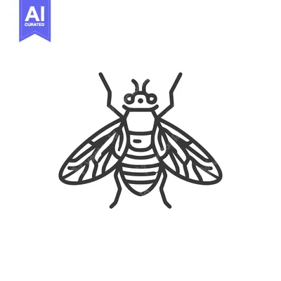 Popular premium asset: Detailed Fly Illustration: Striking Line Art on White Background