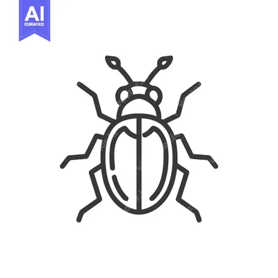 Aset premium populer: Minimalist Line Art: Detailed Beetle Illustration on White Background
