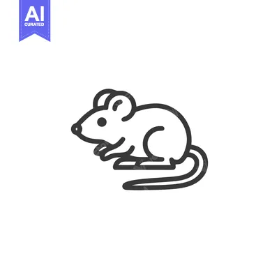 Aset premium populer: Minimalist Mouse Icon: Clean Line Art Illustration on White Background