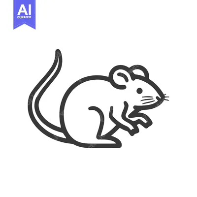 Minimalist Mouse Icon: Clean Line Art Illustration on White Background