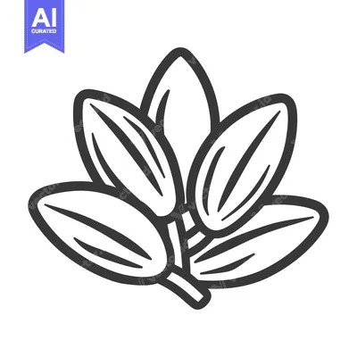 Aset desain premium: A simple illustration depicting a cluster of stylized leaves