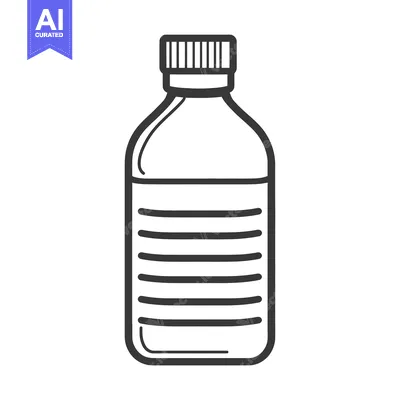 An outline illustration depicts a bottle with a screw on lid