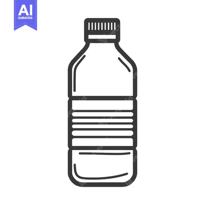 A monochrome illustration of a plastic water container