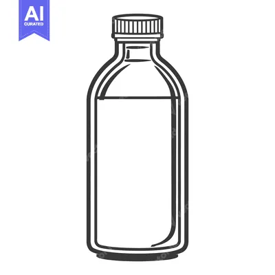 A single glass bottle containing liquid with a screw on cap