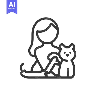 Popular premium asset: A person cuddling with a small and friendly feline animal pet