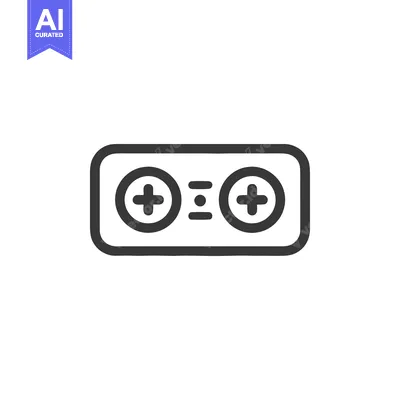 Minimalist Game Controller Icon: Black Outline on White Background
