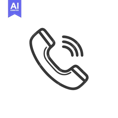 Aset desain premium: Ringing Phone Handset Icon: Bold Outline on White Background