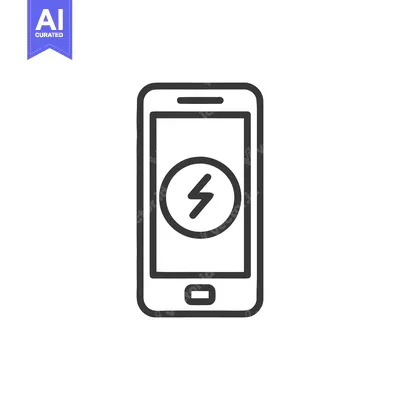 Premium design asset: Charging Smartphone Icon: Minimalist Design with Lightning Bolt Symbol