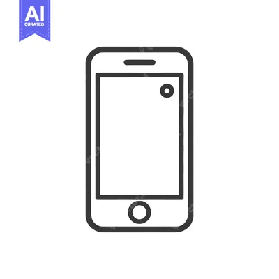 Aset premium populer: Minimalist Smartphone Icon: Clean Line Art for Modern Communication