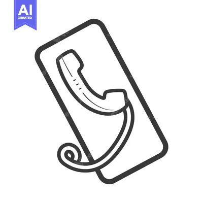 Aset desain premium: Phone Icon with Handset on a Smartphone Screen