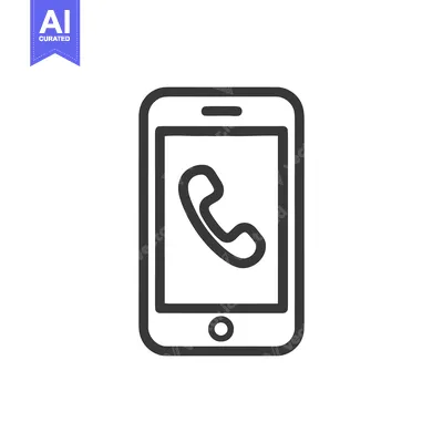Aset premium populer: Minimalist Smartphone Icon with Phone Receiver Symbol on Screen