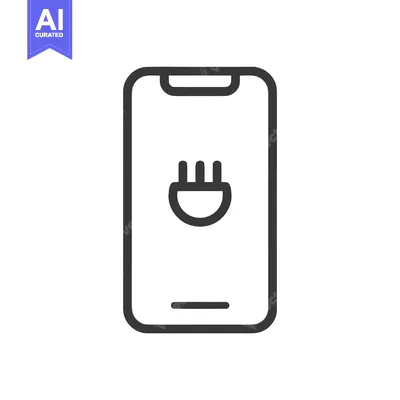 Aset premium populer: Smartphone with Plug Icon: Charging Symbol on Mobile Device Screen