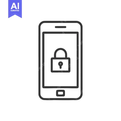Aset desain premium: Secure Mobile: Smartphone with Padlock Icon for Data Protection