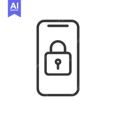 Aset desain premium: Secure Mobile: Smartphone Displaying Padlock Icon for Data Protection