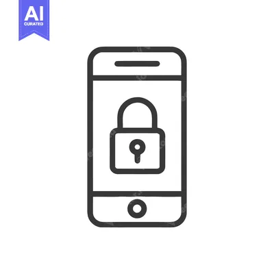 Aset desain premium: Secure Mobile: Smartphone with Padlock Icon for Data Protection and Pr