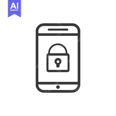 Aset desain premium: Secure Mobile: Smartphone with Padlock Icon for Data Protection