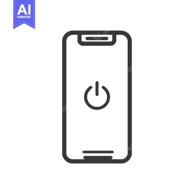 Aset desain premium: Minimalist Smartphone Icon with Power Button, Sleek Design