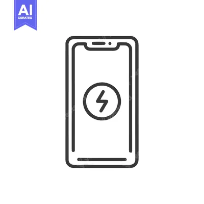 Popular premium asset: Smartphone Charging Icon: Modern Line Art Symbol of Energy and Technol