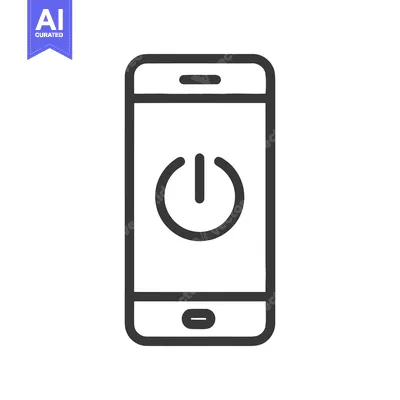 Premium design asset: Smartphone Power Icon: Sleek Line Art for Digital Devices