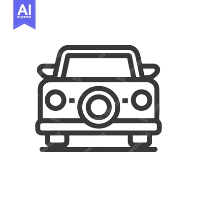Premium design asset: Bold Outline Car Icon: Front View, Modern Design, Automotive Symbol