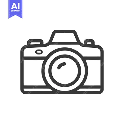 Aset premium populer: Minimalist Camera Icon: Bold Outline on White Background