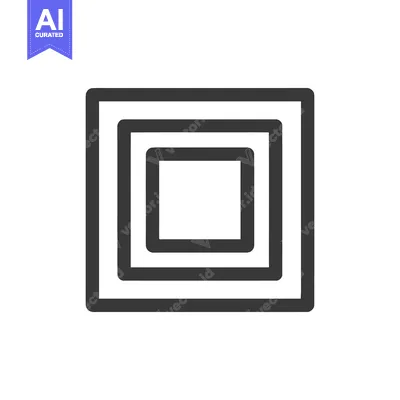 Aset desain premium: Concentric Square Icon: Minimalist Geometric Design on White Backgroun