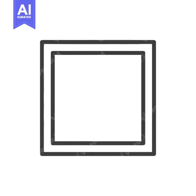 Premium design asset: Simple Double Square Outline Icon on White Background