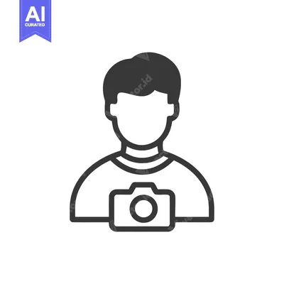 Premium design asset: Photographer Icon: Faceless Person with Camera, Minimalist Design