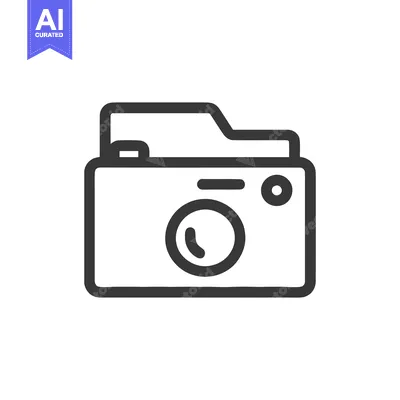 Aset premium populer: Minimalist Camera Icon: Clean Line Art for Photography Concepts