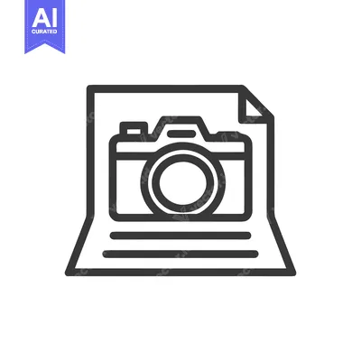 Aset premium populer: Camera Icon on Document, Photography Concept, Minimalist Design