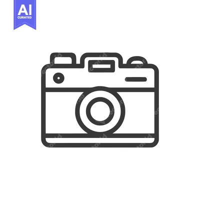 Premium design asset: Minimalist Camera Icon: Bold Outline on White Background, Photography