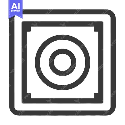 Premium design asset: Concentric Circles and Squares: Minimalist Graphic Design in Gray