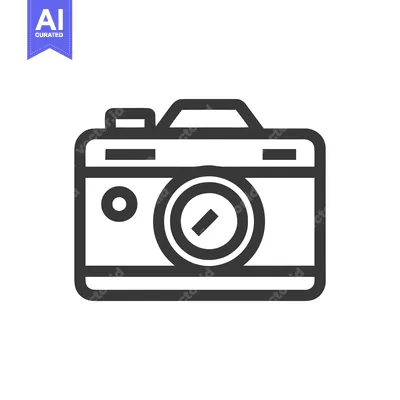 Minimalist Camera Icon: Bold Outline, Clean Design, Photography Symbol