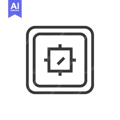 Minimalist Square Icon with Diagonal Line in Center, Rounded Edges