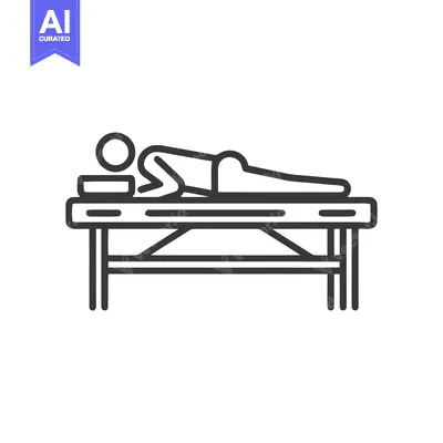 Popular premium asset: Minimalist Icon: Person Receiving Massage on Table, Wellness Concept