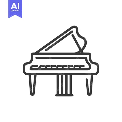Premium design asset: Elegant Grand Piano Outline: Minimalist Musical Instrument Icon Design