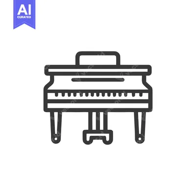 Premium design asset: Grand Piano Outline Icon: Musical Instrument Elegance in Simple Design