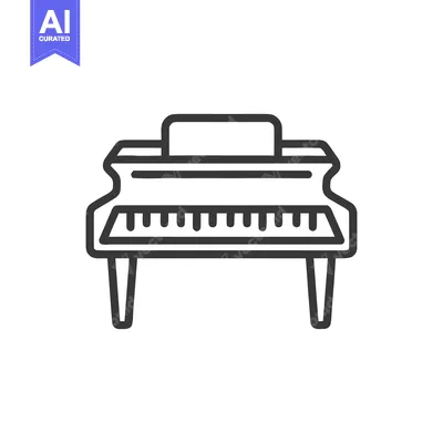 Aset premium populer: Grand Piano Outline Icon: Minimalist Design for Music and Performance