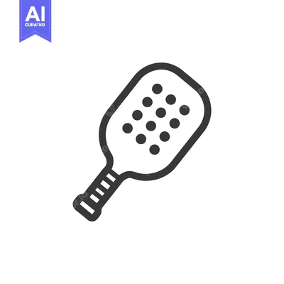 Minimalist Pickleball Paddle Icon with Perforated Surface Design