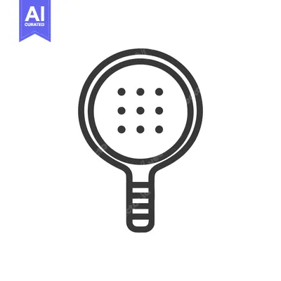 Aset premium populer: Minimalist Paddleball Paddle Icon with Perforated Surface and Striped
