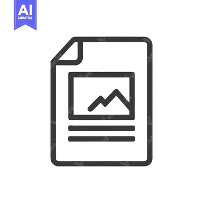 Aset desain premium: Minimalist Document Icon with Mountain Image and Text Lines